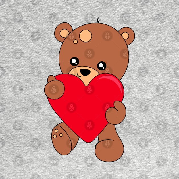 Teddy Bear Valentine's Day Heart by Gorilla Designz